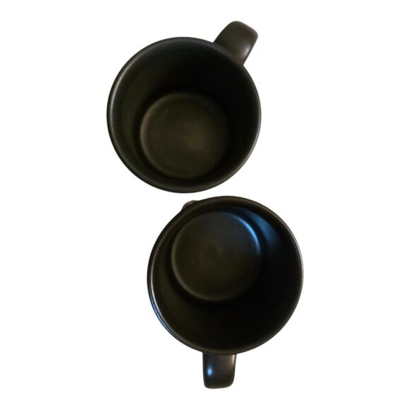 NWOT Set of 2 PFALTZGRAFF Midnight Sun Matte Black Stripe Mugs Cups NWOT - Picture 6 of 7